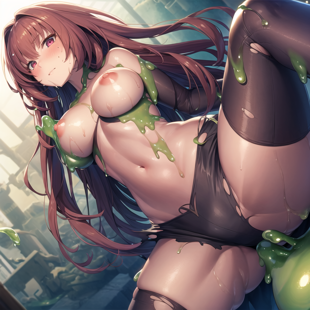 Scathach is attacked by slime 07