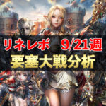 【リネレボ】9/21週　要塞大戦戦績分析